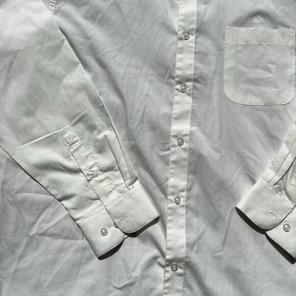 Daniel Ellissa Men's 17.5 Solid Ivory‎ Dress Shirt With Convertible Cuffs 36-37 - Picture 4 of 10